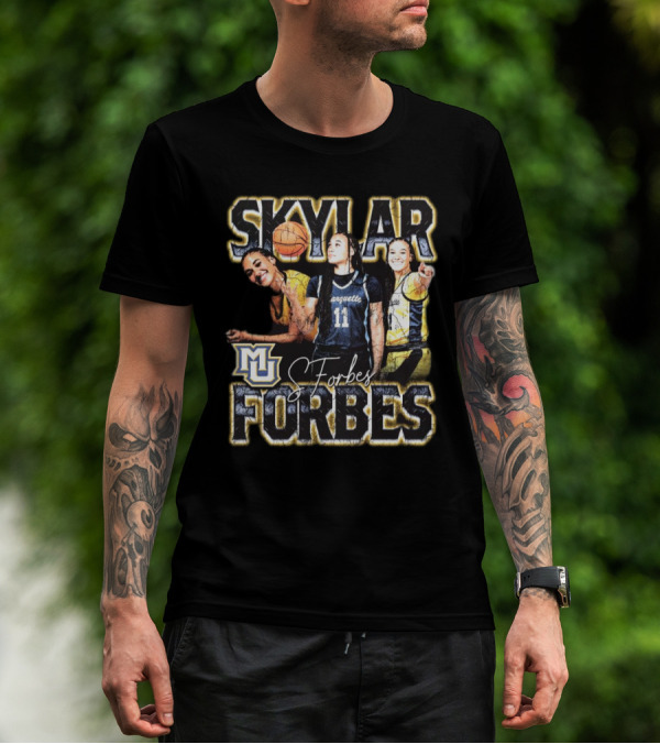 Skylar Forbes Marquette Golden Eagles Basketball MU Vintage 90s Style Signature T-Shirt