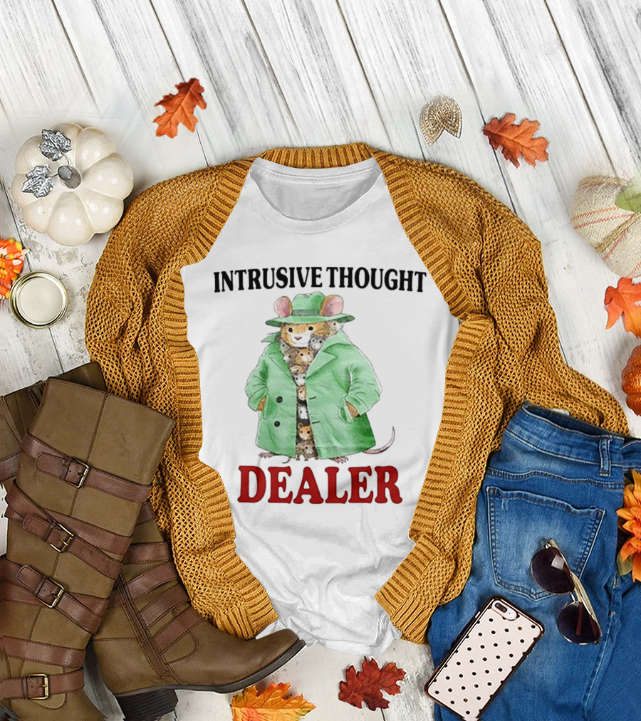 Intrusive Thought Dealer Mouse in Trench Coat T-Shirt