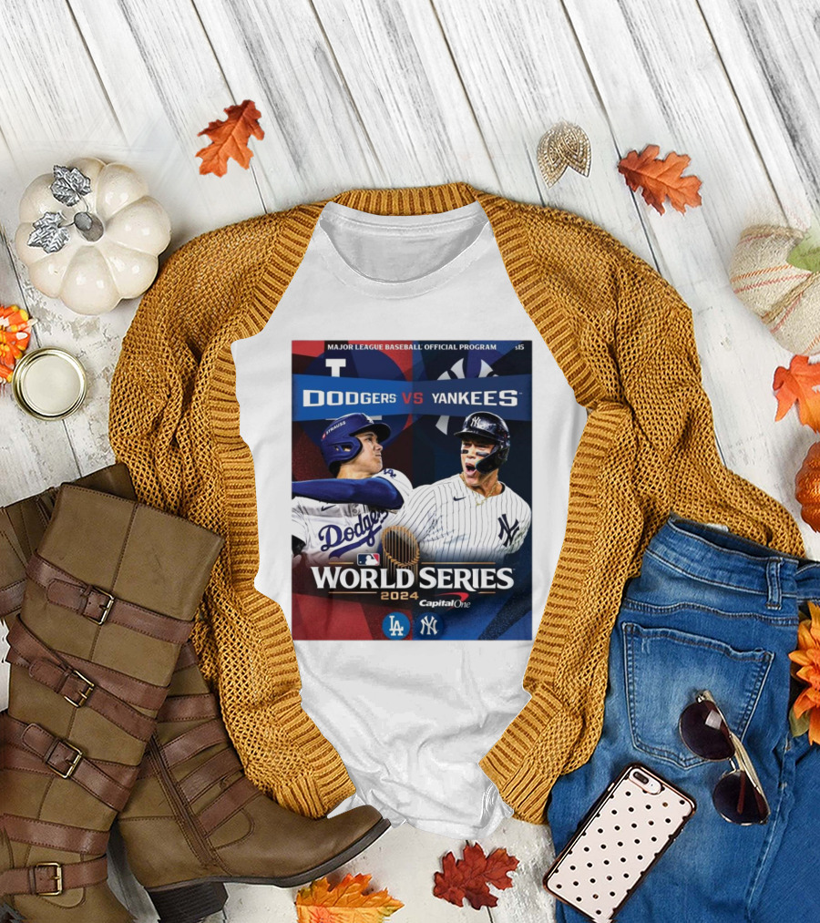 Major League Baseball Official Program Dodgers vs Yankees World Series T-Shirt