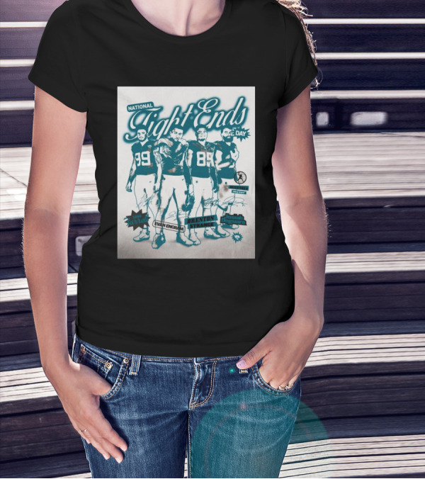 National Tight Ends Day Luke Farrell Evan Engram Brenton Strange Josiah Deguara Signatures T-Shirt