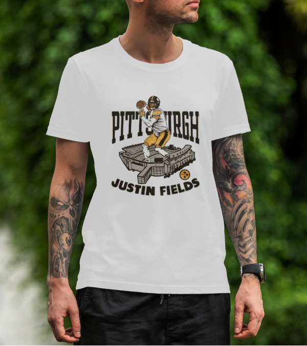 Pittsburgh Justin Fields Steelers NFL Acrisure Stadium T-Shirt