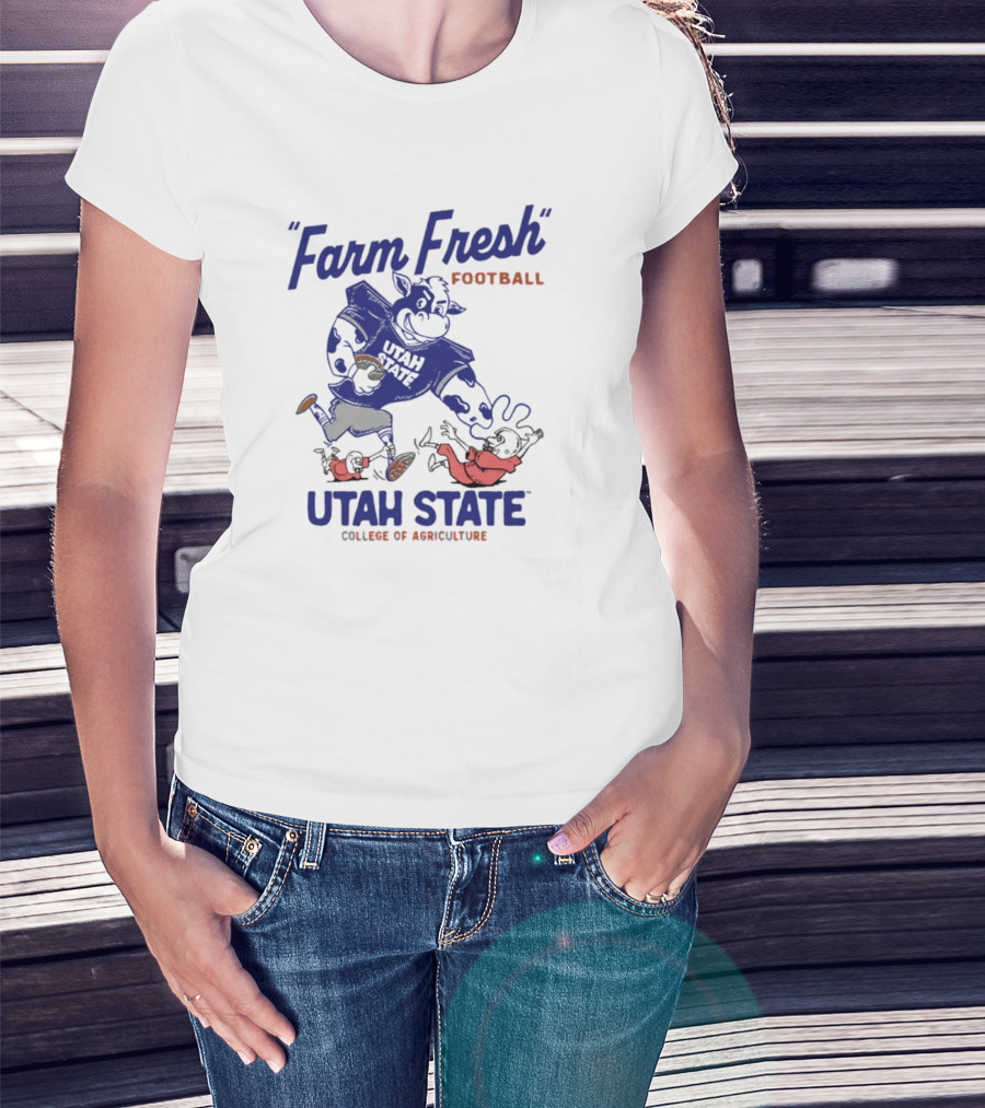 Farm Fresh Football Mootah State Utah State College Of Agriculture T-Shirt