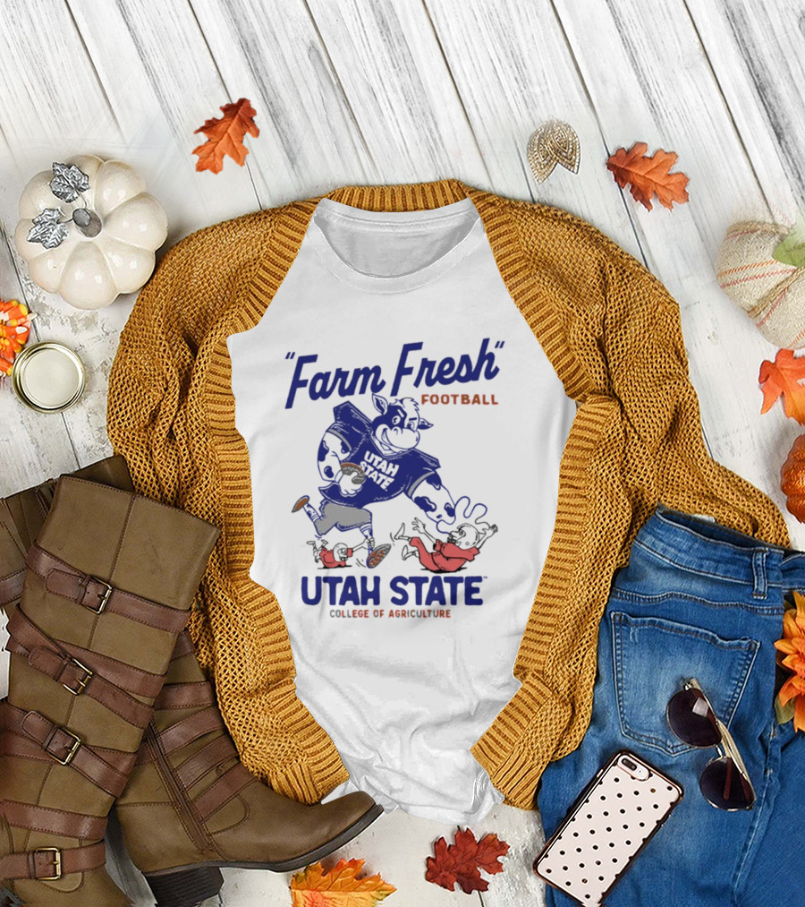 Farm Fresh Football Mootah State Utah State College Of Agriculture T-Shirt