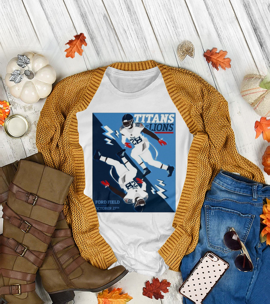 Tennessee Titans at Detroit Lions Ford Field October 27th 2024 NFL Football Matchup T-Shirt