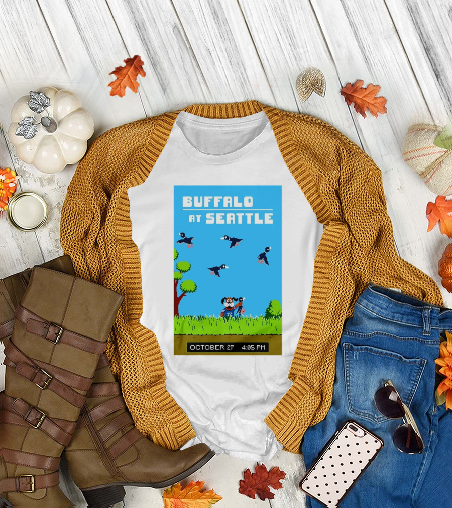 Buffalo at Seattle October 27 4:05 PM Retro Game Theme T-Shirt