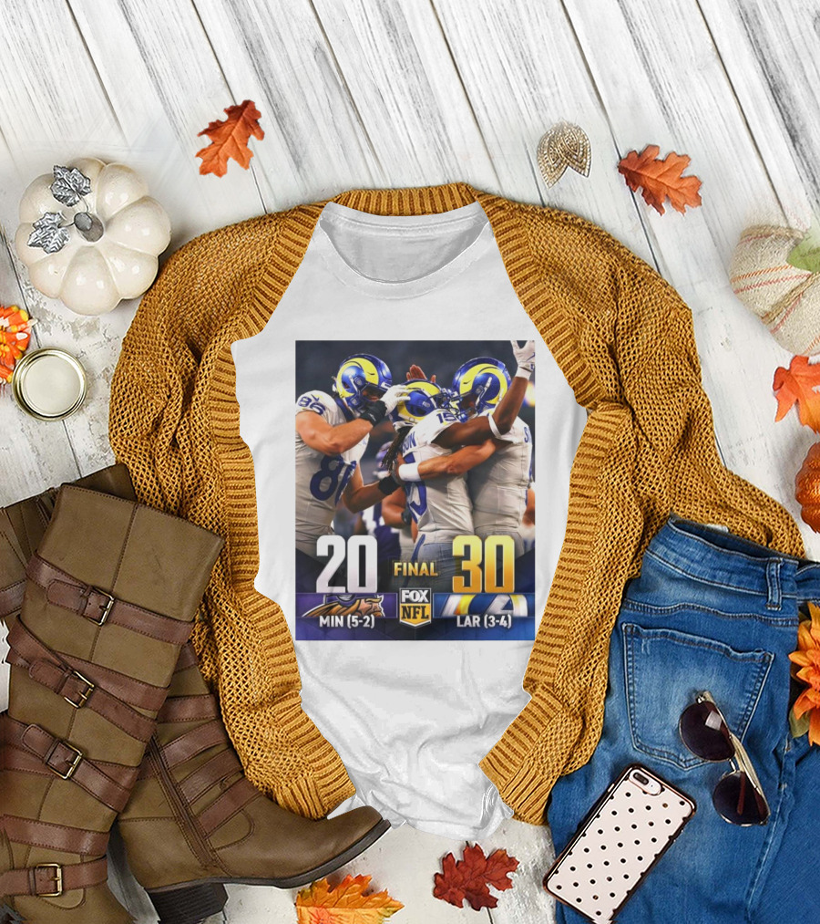 Final Los Angeles Rams 30-20 Minnesota Vikings Fox NFL MIN (5-2) LAR (3-4) T-Shirt