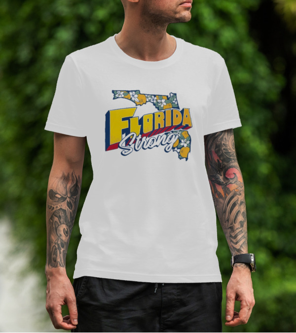 Florida Orange Blossom Map Florida Strong T-Shirt