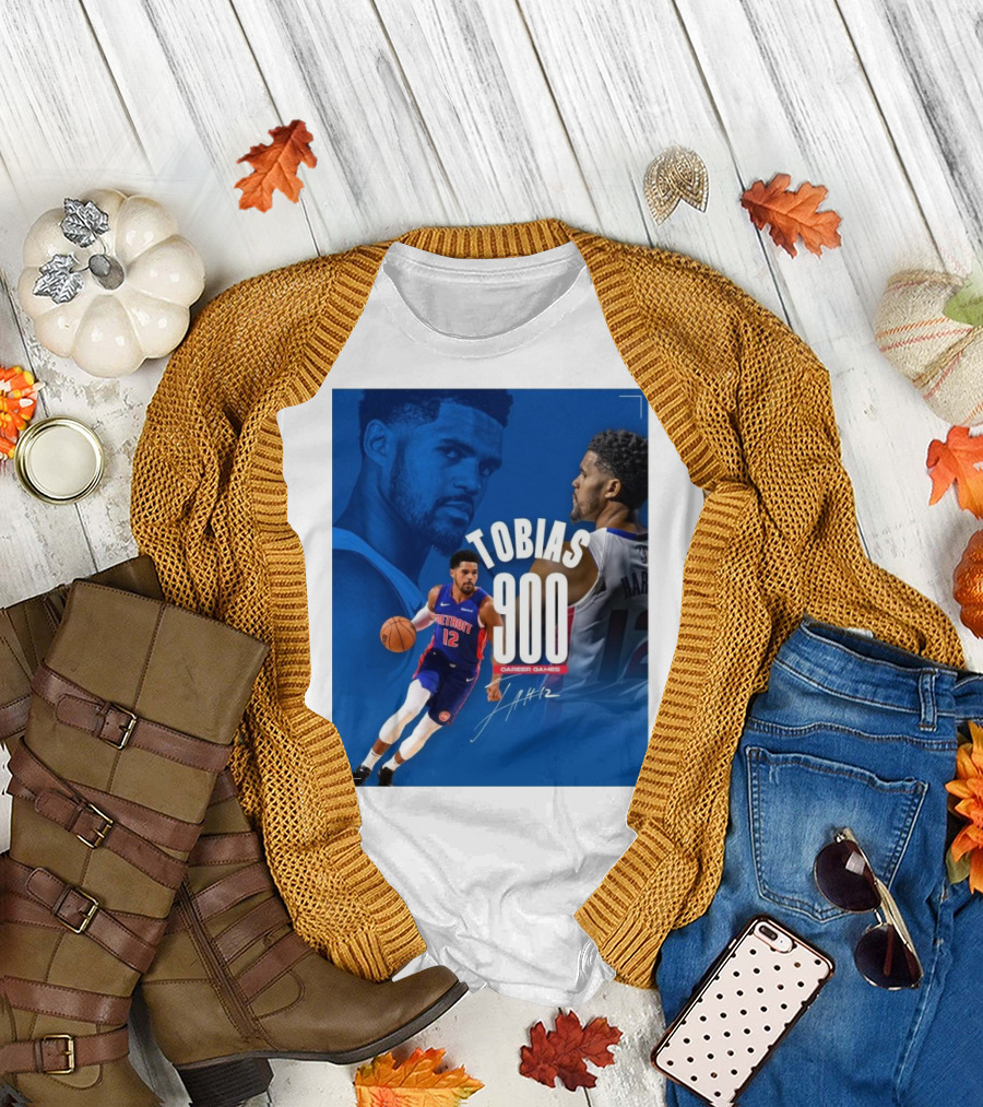 Detroit Pistons Tobias Harris 900 Career Games Milestone T-Shirt