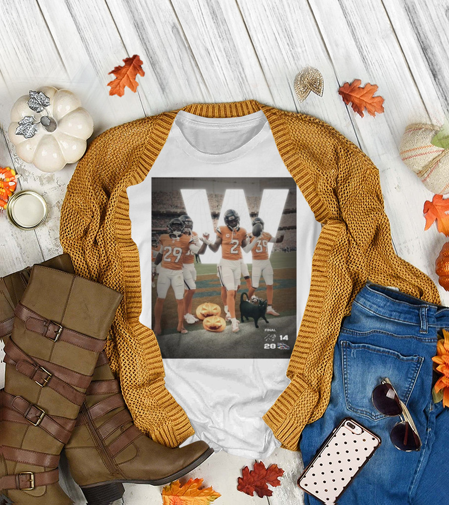 Denver Broncos Halloweekend Victory Over Carolina Panthers 28-14 Final Score T-Shirt
