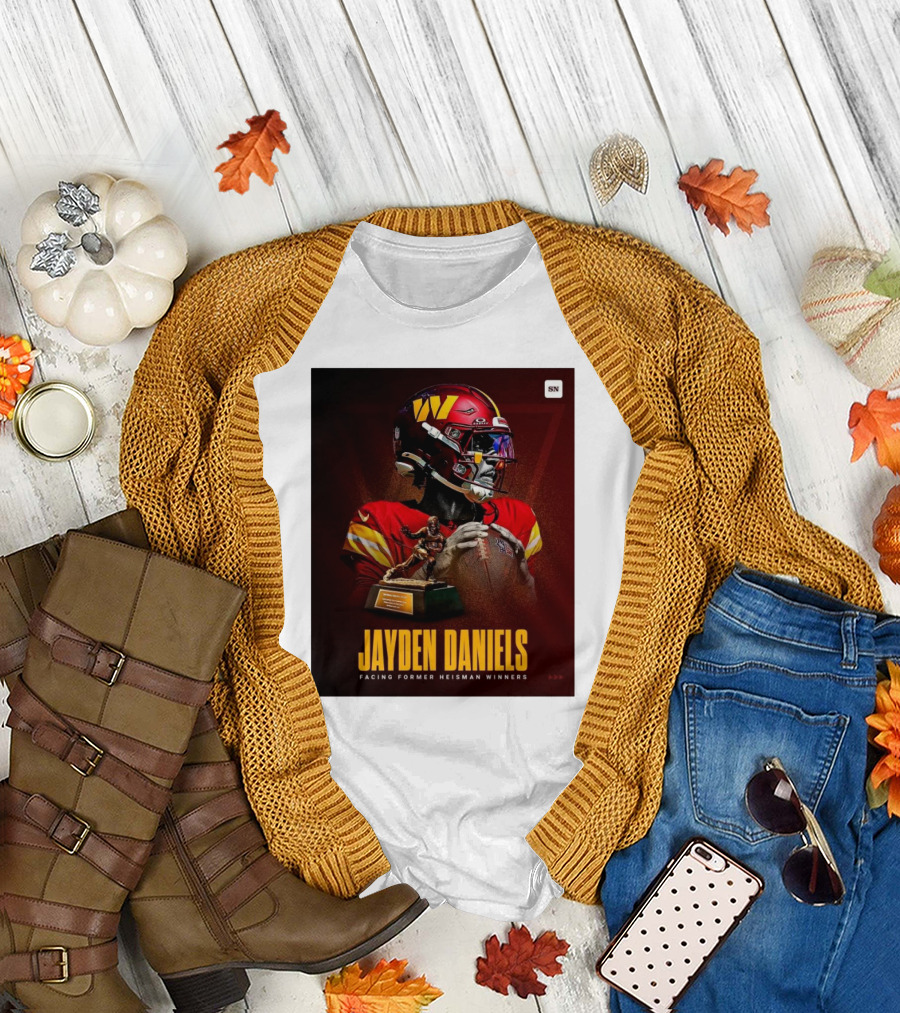 Jayden Daniels NFL Matchup Against Former Heisman Winners Washington Commanders T-Shirt