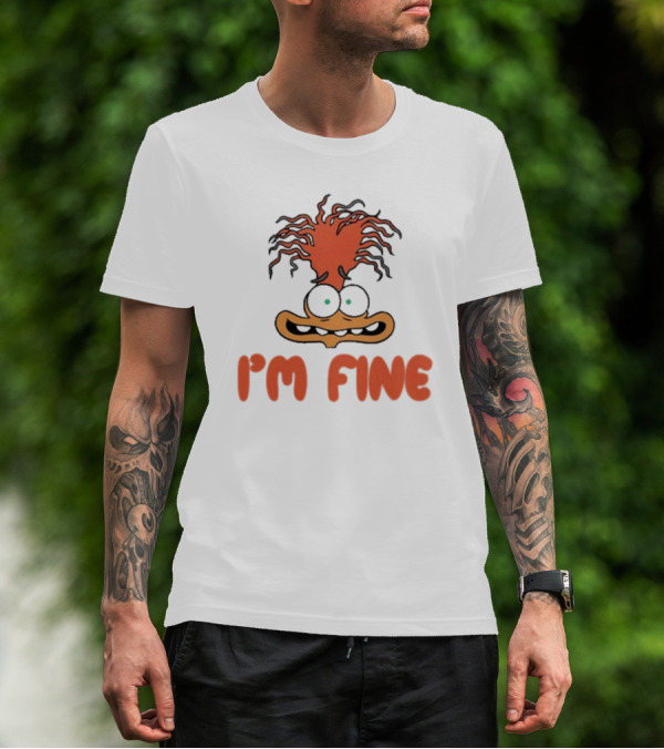 Mel Mitchell Inside Out 2 Character Anxiety I'm Fine Rugrats Mashup T-Shirt