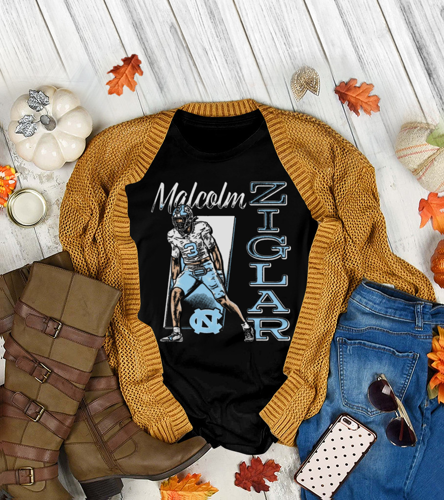Malcolm Ziglar North Carolina Tar Heels Football Player UNC T-Shirt