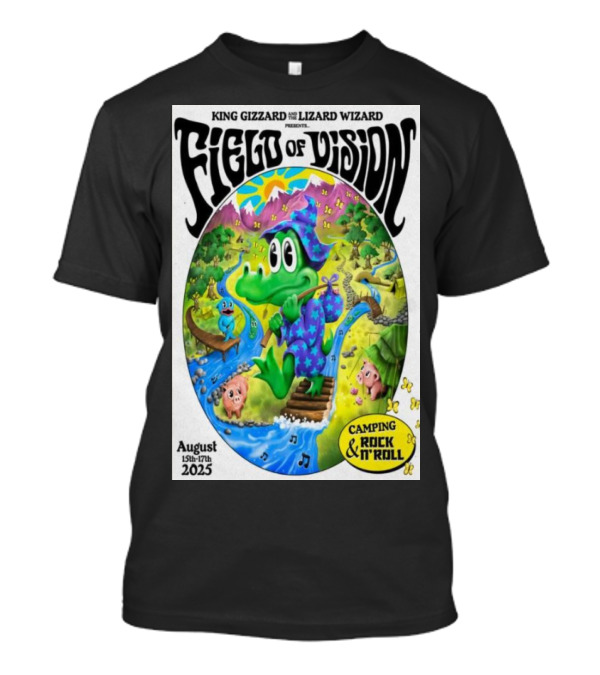 King Gizzard And The Lizard Wizard Field Of Vision August 15-17 2025 Meadow Creek Buena Vista CO Camping Rock And Roll T-Shirt
