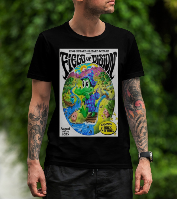King Gizzard And The Lizard Wizard Field Of Vision August 15-17 2025 Meadow Creek Buena Vista CO Camping Rock And Roll T-Shirt
