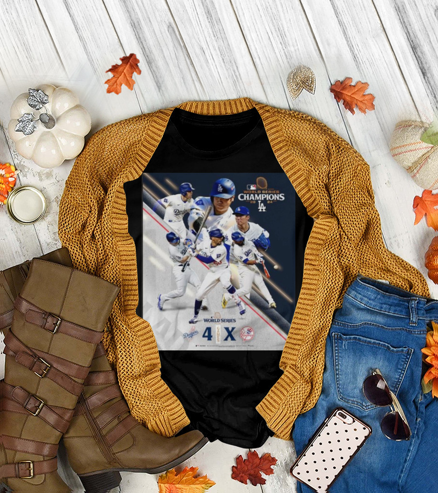 Los Angeles Dodgers 2024 MLB World Series Champions Dodgers 4 X Yankees T-Shirt