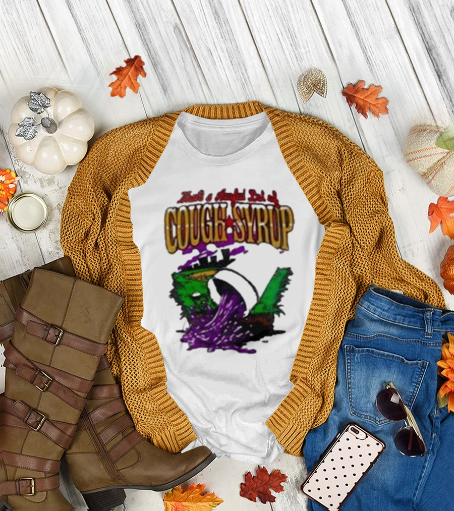 Baseball That’s A Awful Lot Of Cough Syrup Cityscape and Pouring Purple Liquid T-Shirt