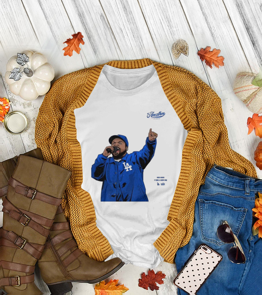 Ice Cube Los Angeles Dodgers Rapper Bow Down It Was A Good Day Mlb World Series T-Shirt