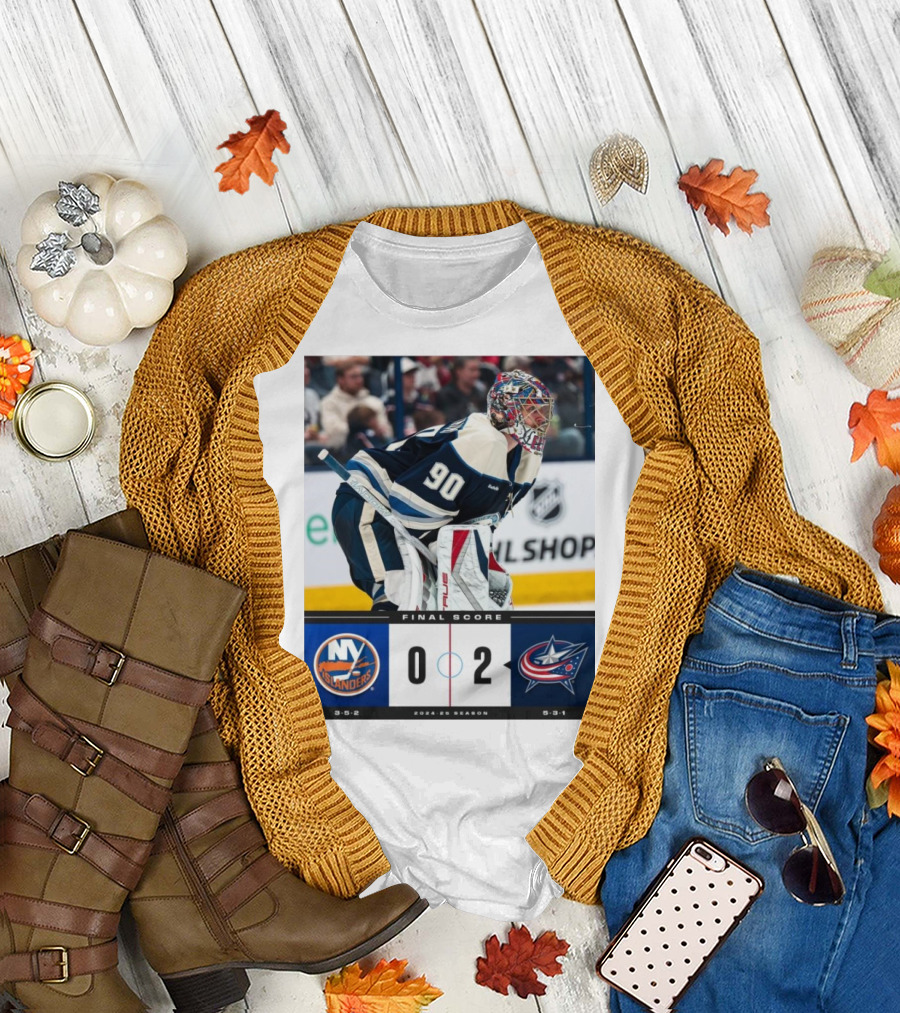 New York Islanders 0-2 Columbus Blue Jackets NHL 2023-24 Season Final Score T-Shirt