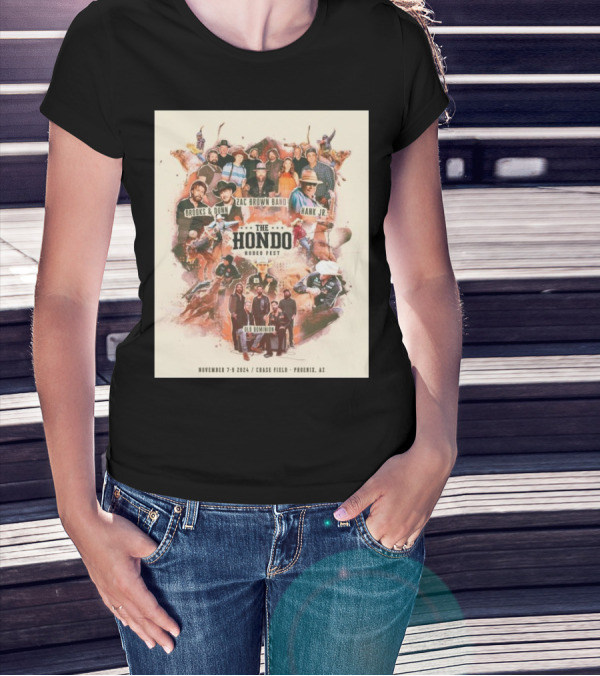 Hank Jr Brooks And Dunn Zac Brown Band Old Dominion The Hondo Rodeo Fest November 2024 Chase Field Phoenix T-Shirt