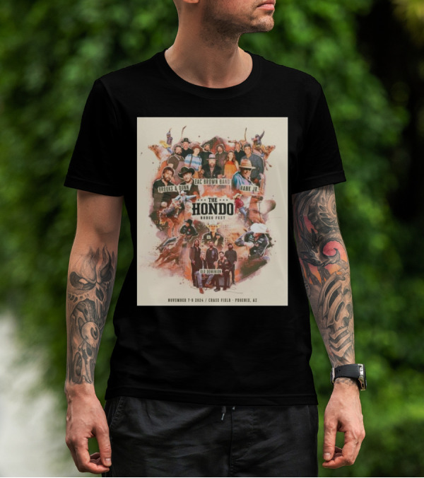 Hank Jr Brooks And Dunn Zac Brown Band Old Dominion The Hondo Rodeo Fest November 2024 Chase Field Phoenix T-Shirt