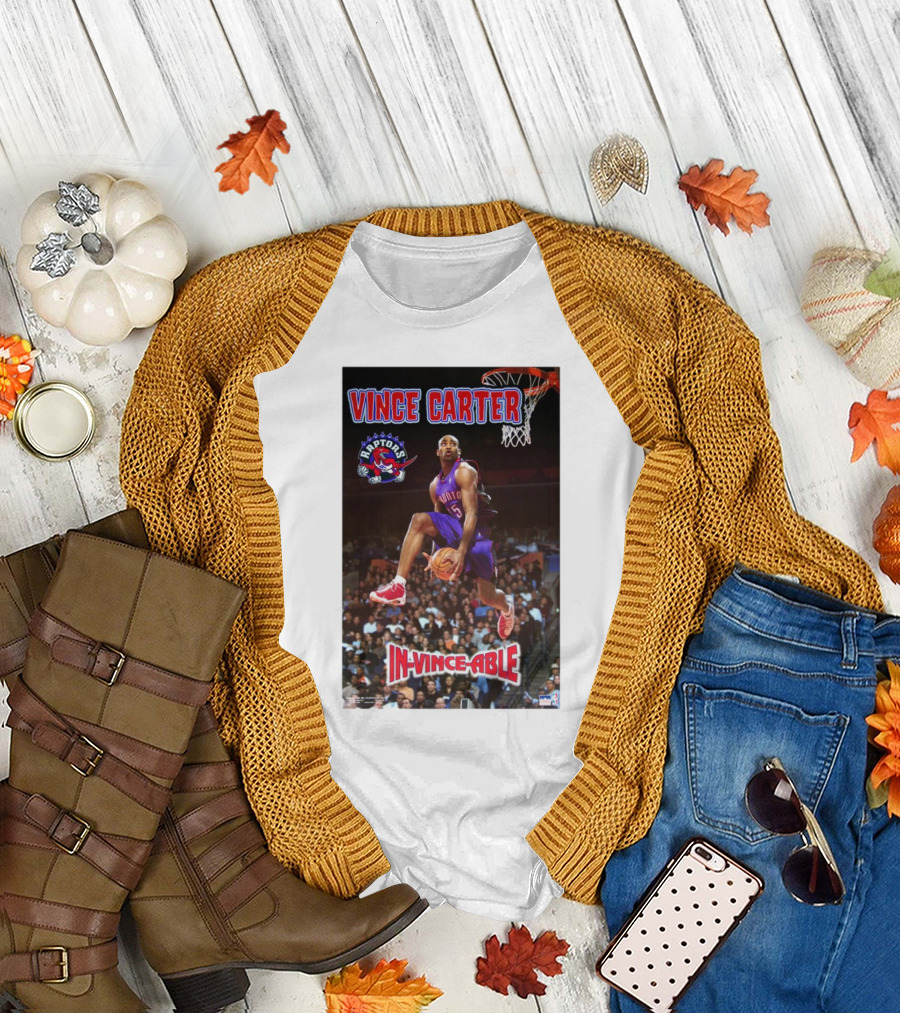 Vince Carter Toronto Raptors In-Vince-Able Basketball Dunk T-Shirt
