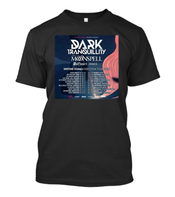 Dark Tranquillity Moonspell Wolfheart Hinayana Endtime Signals European Tour T-Shirt