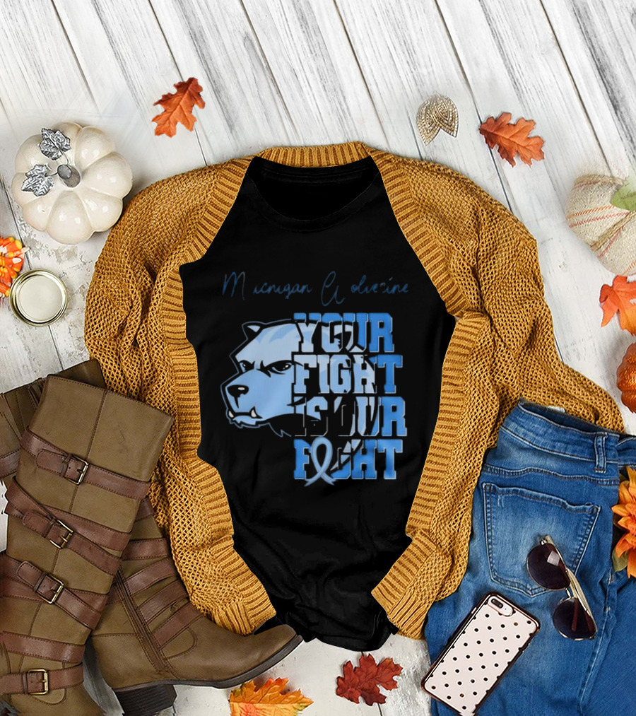 Michigan Wolverines Your Fight Is Our Fight Tackle Diabetes Awareness T-Shirt