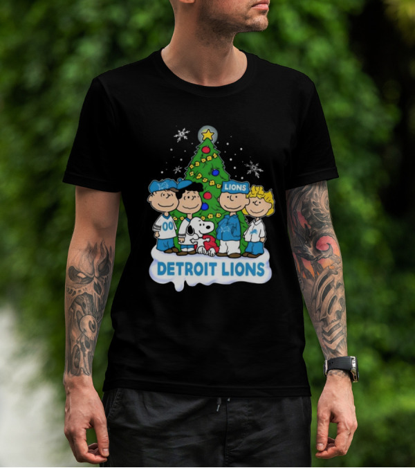 Peanuts Detroit Lions Merry Christmas T-Shirt