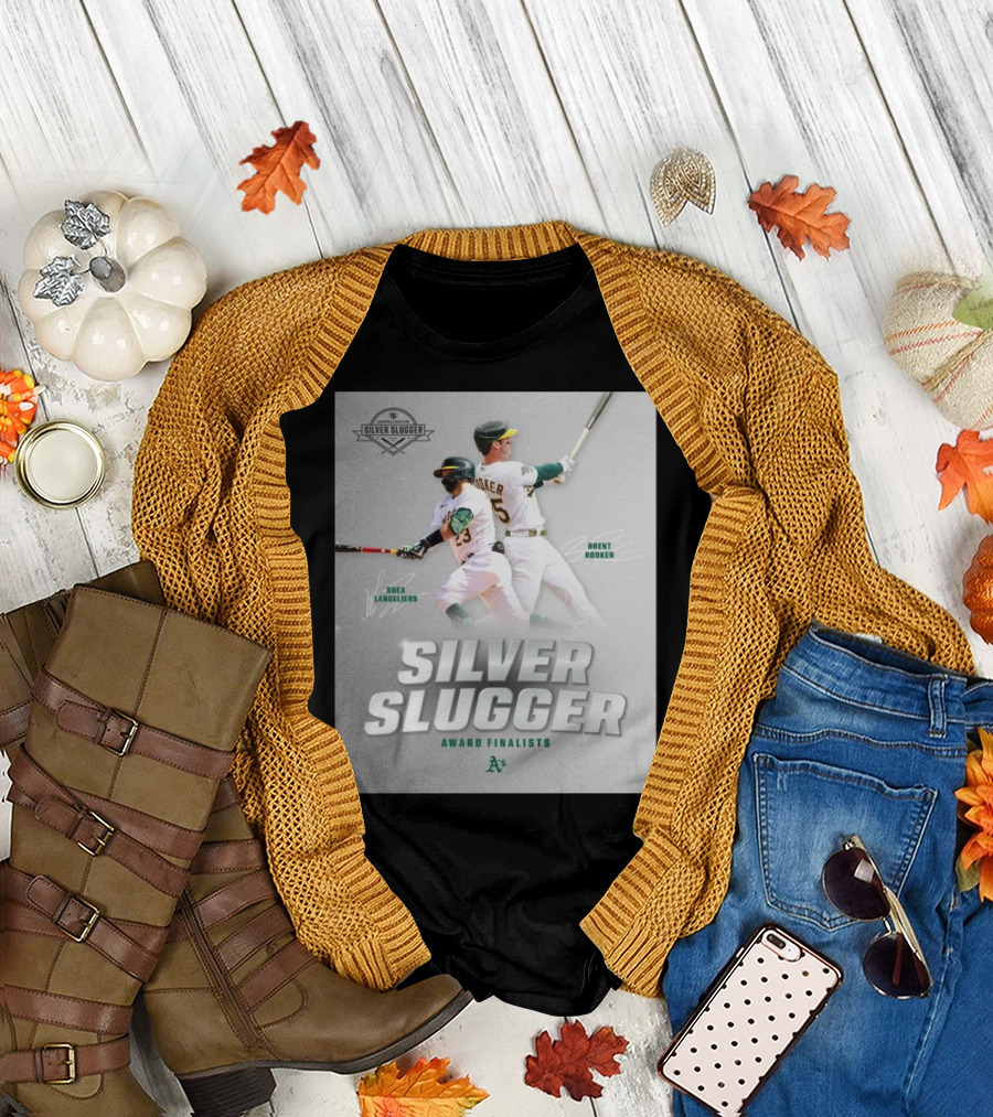 Shea Langeliers Brent Rooker Oakland Athletics Silver Slugger Award Finalists Signatures T-Shirt