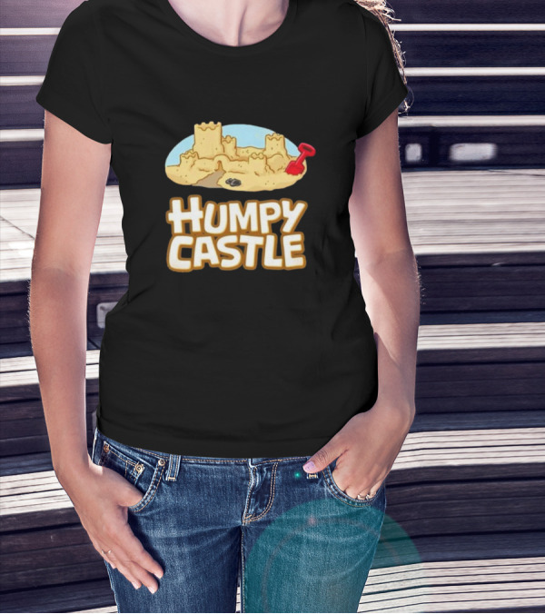 Humpy Castle Sandcastle With Red Shovel On Cherry Island T-Shirt