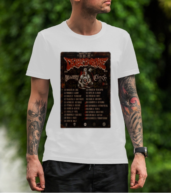Dopethrone 2024-2025 USA Tour Temple Of The Fuzz Featuring Coven And Heavy Temple T-Shirt