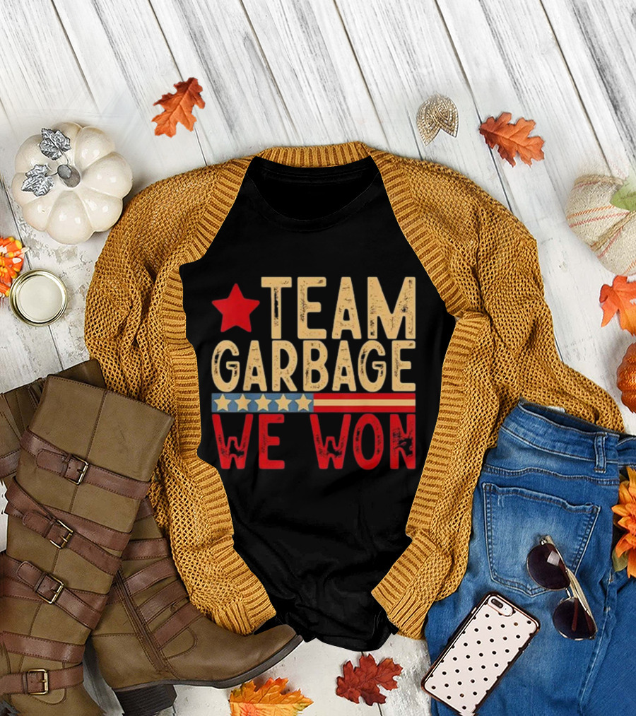 Team Garbage We Won Red Star and Stripes 2024 Elections T-Shirt