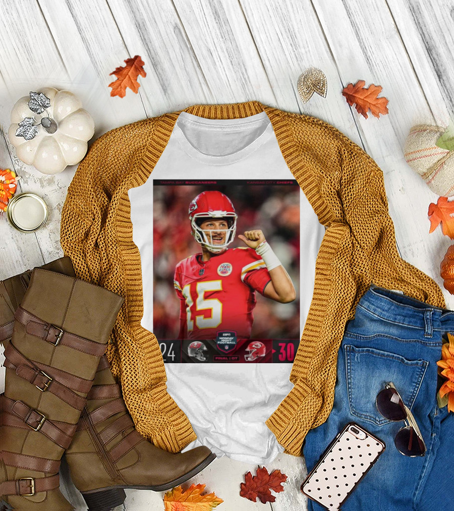 Tampa Bay Buccaneers vs Kansas City Chiefs 24-30 ESPN Monday Night Football Final OT T-Shirt