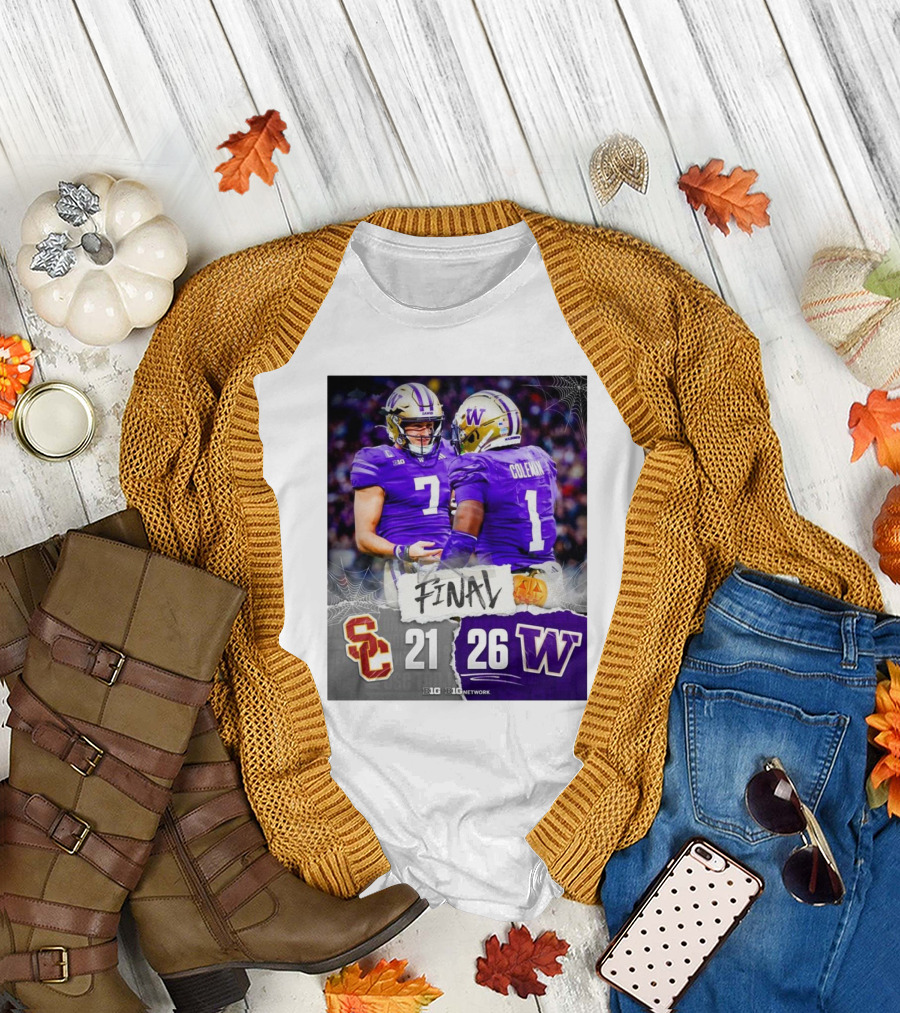 Final USC 21 vs. Washington 26 B1G Dawg Dub T-Shirt