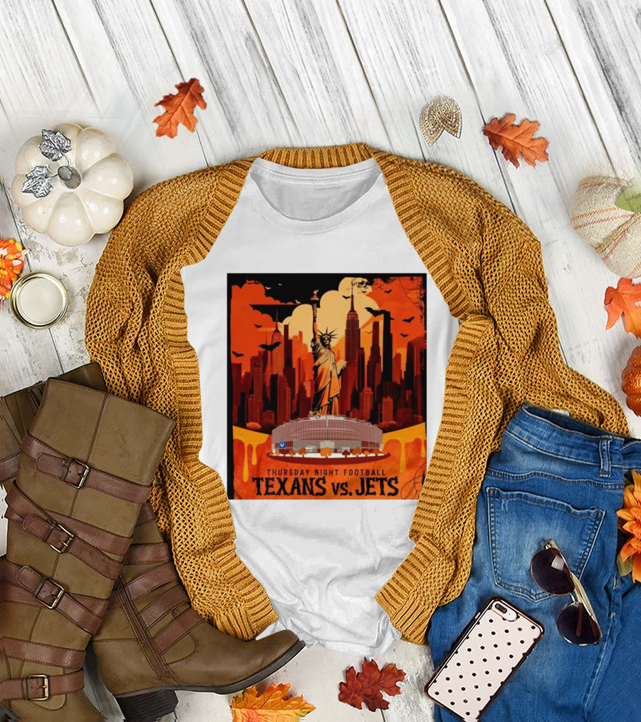 Thursday Night Football Texans vs Jets Metlife Stadium Spooky Nights in the City That Never Sleeps T-Shirt