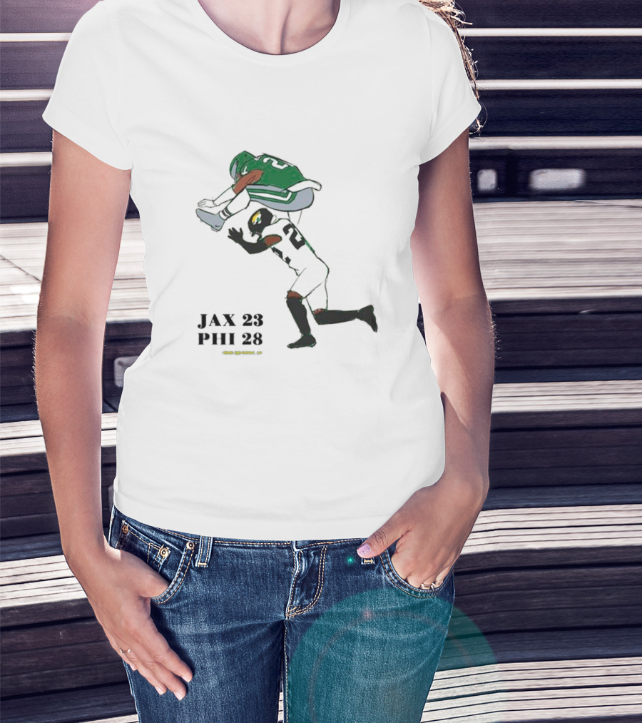 Jax 23 Phi 28 Philadelphia Eagles Saquon Barkley No-Look Hurdle NFL T-Shirt