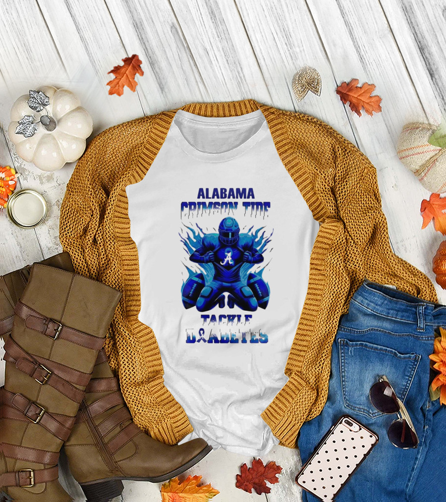 Alabama Crimson Tide Football Tackle Diabetes Awareness Month November T-Shirt