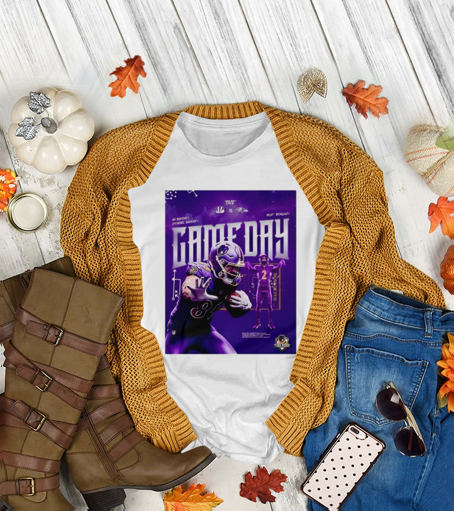 Gameday Baltimore Ravens NFL Go Ravens Siempre Ravens TNF Beat Bengals Thursday Night Football Nov 7 T-Shirt
