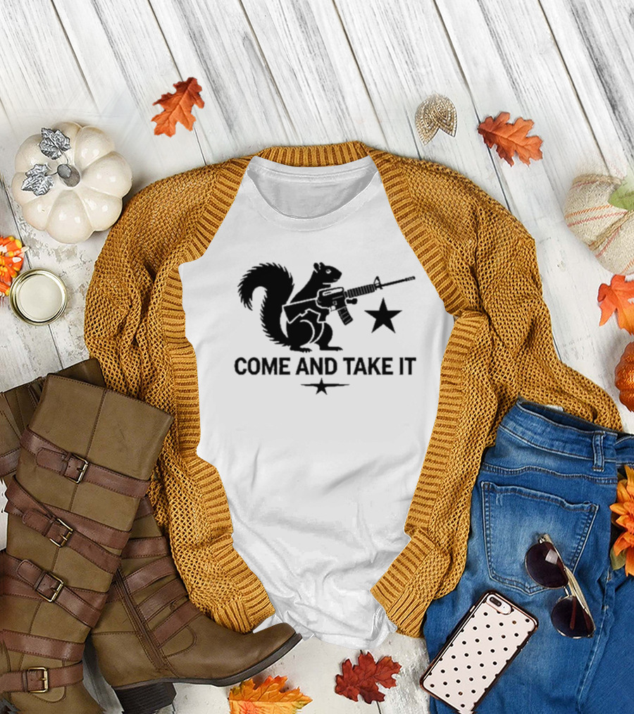 Peanut The Squirrel Holding Rifle Come And Take It Iconic Star T-Shirt