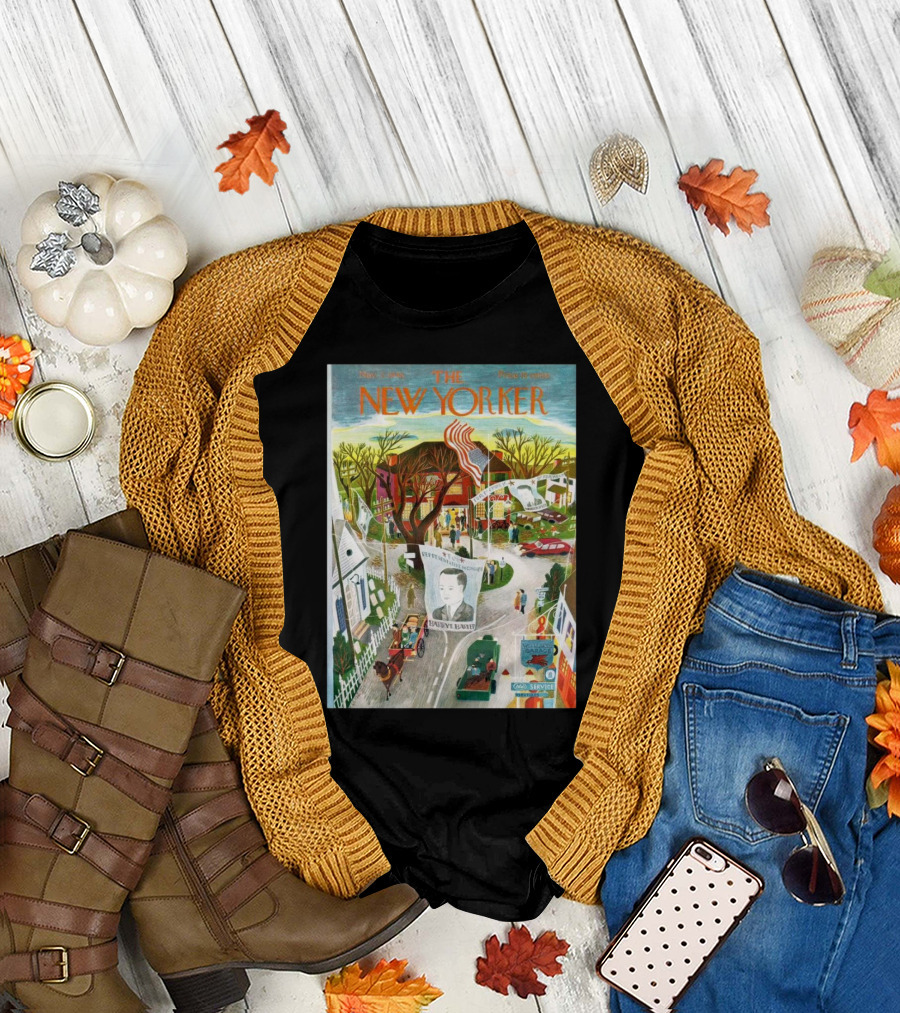 The New Yorker Nov 2 1946 Ilonka Karasz Parade Flags Street Scene T-Shirt