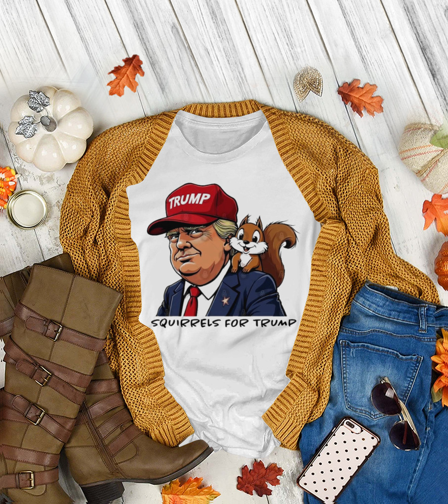 Squirrels for Trump Justice For Peanut Trump Cartoon with Squirrel T-Shirt