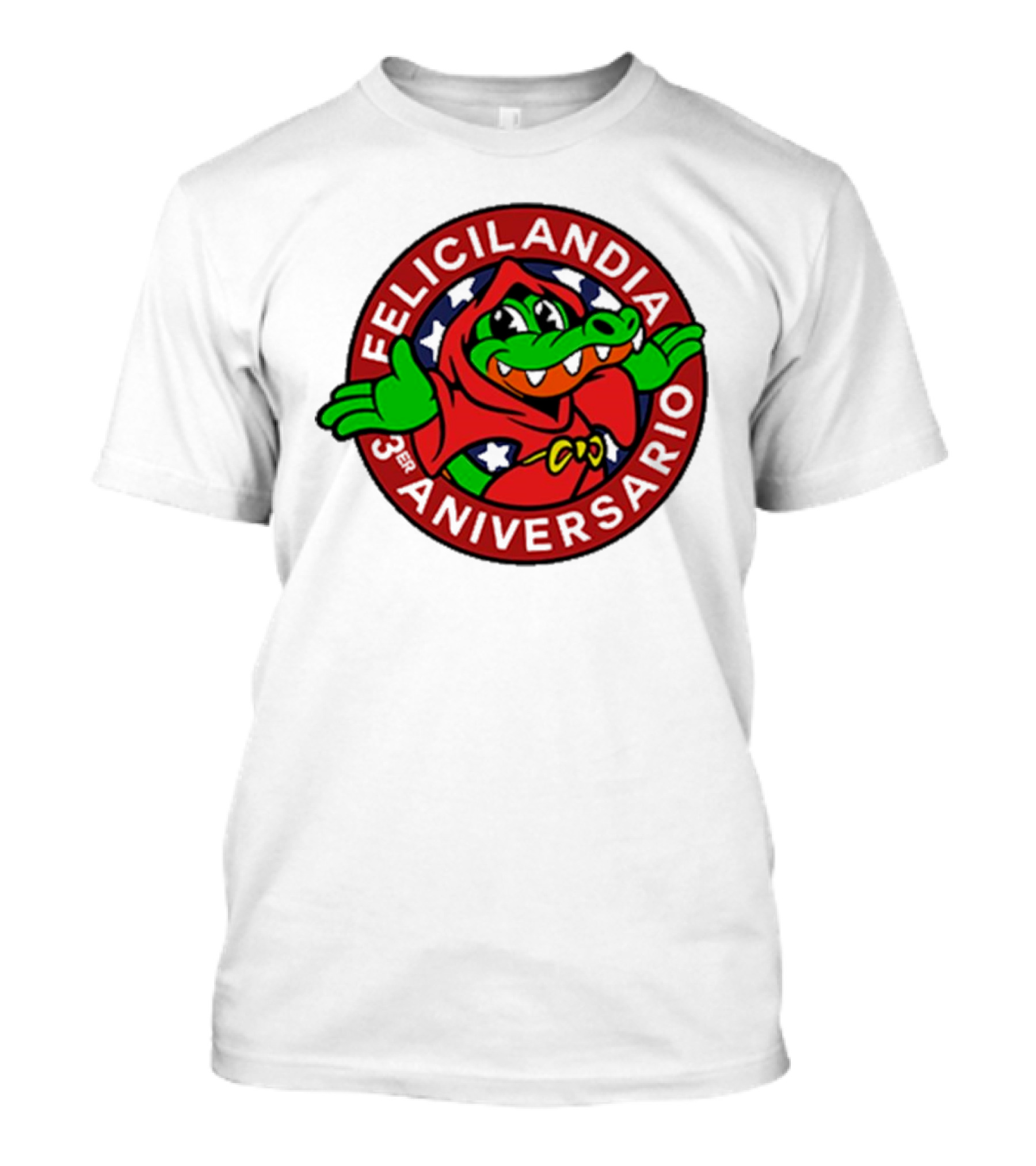 Alvaro Diaz Felicilandia 3rd Aniversario Crocodile In Red Cape T-Shirt