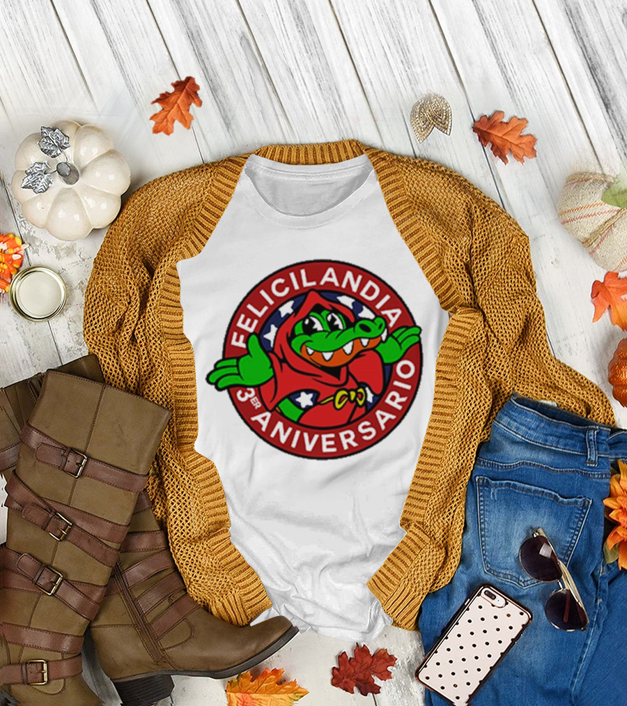 Alvaro Diaz Felicilandia 3rd Aniversario Crocodile in Red Cape T-Shirt