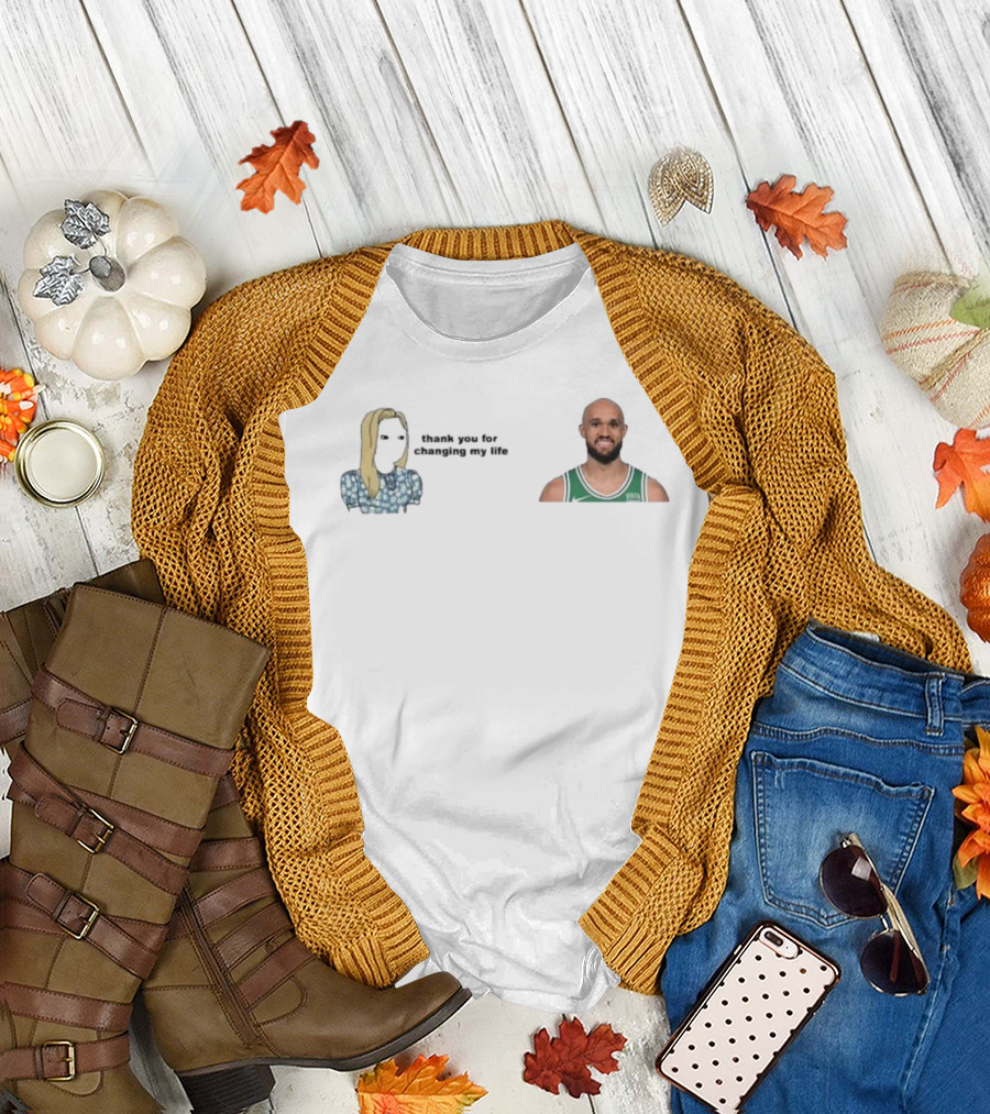 Thank You For Changing My Life Derrick White Boston Celtics NBA T-Shirt