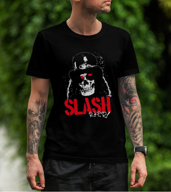 Slash Reaper Skull Top Hat Grunge T-Shirt