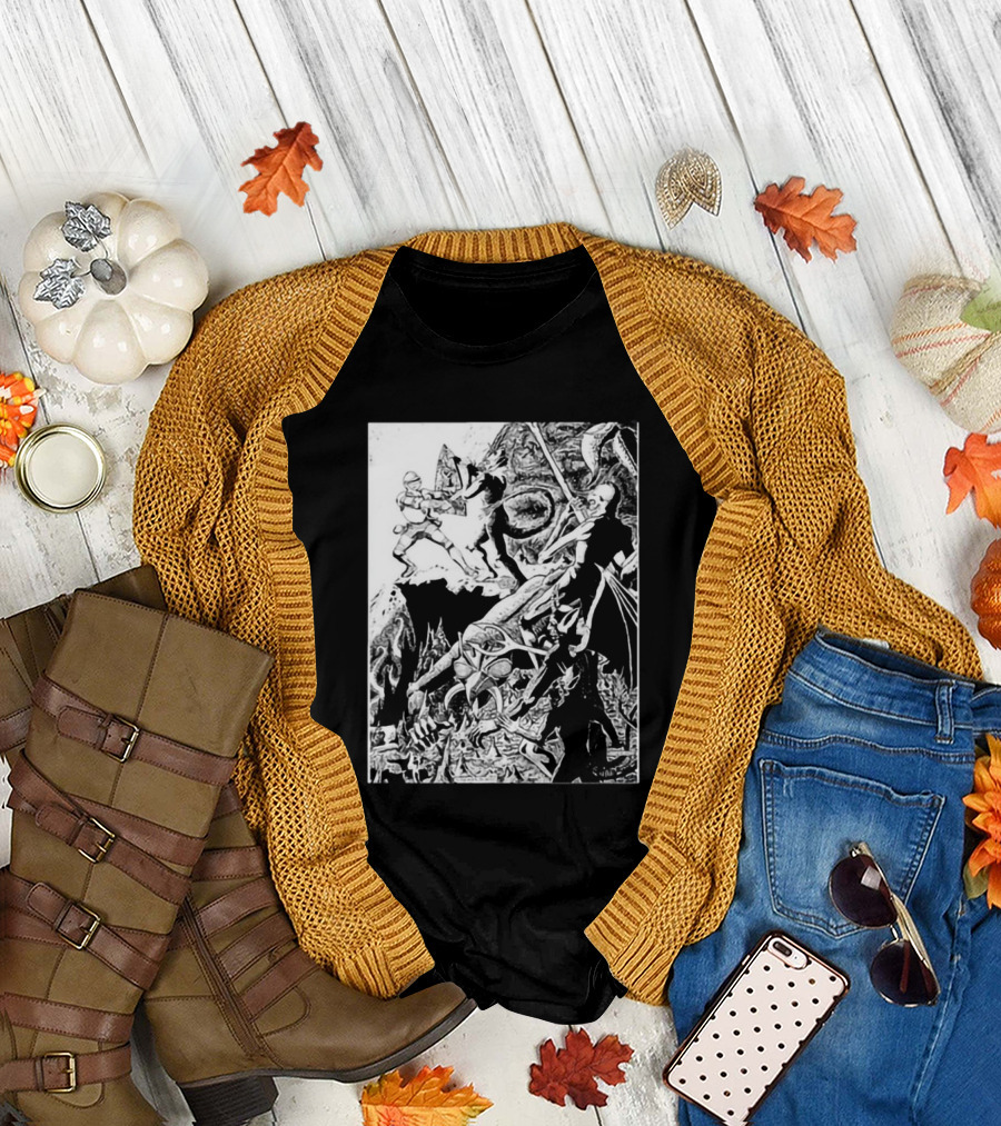 Yodanno Paladin in Hell Fantasy Battle T-Shirt
