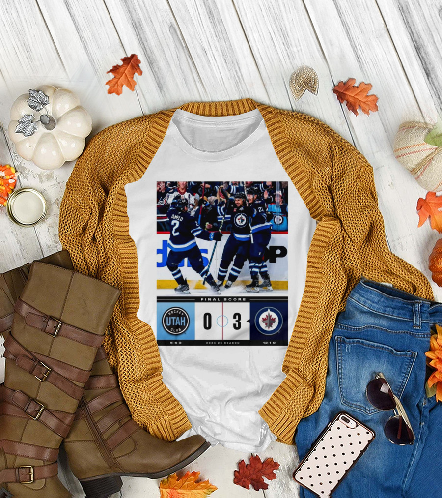 NHL Final Score Utah Hockey Club Vs Winnipeg Jets 0–3 2024-25 Season T-Shirt