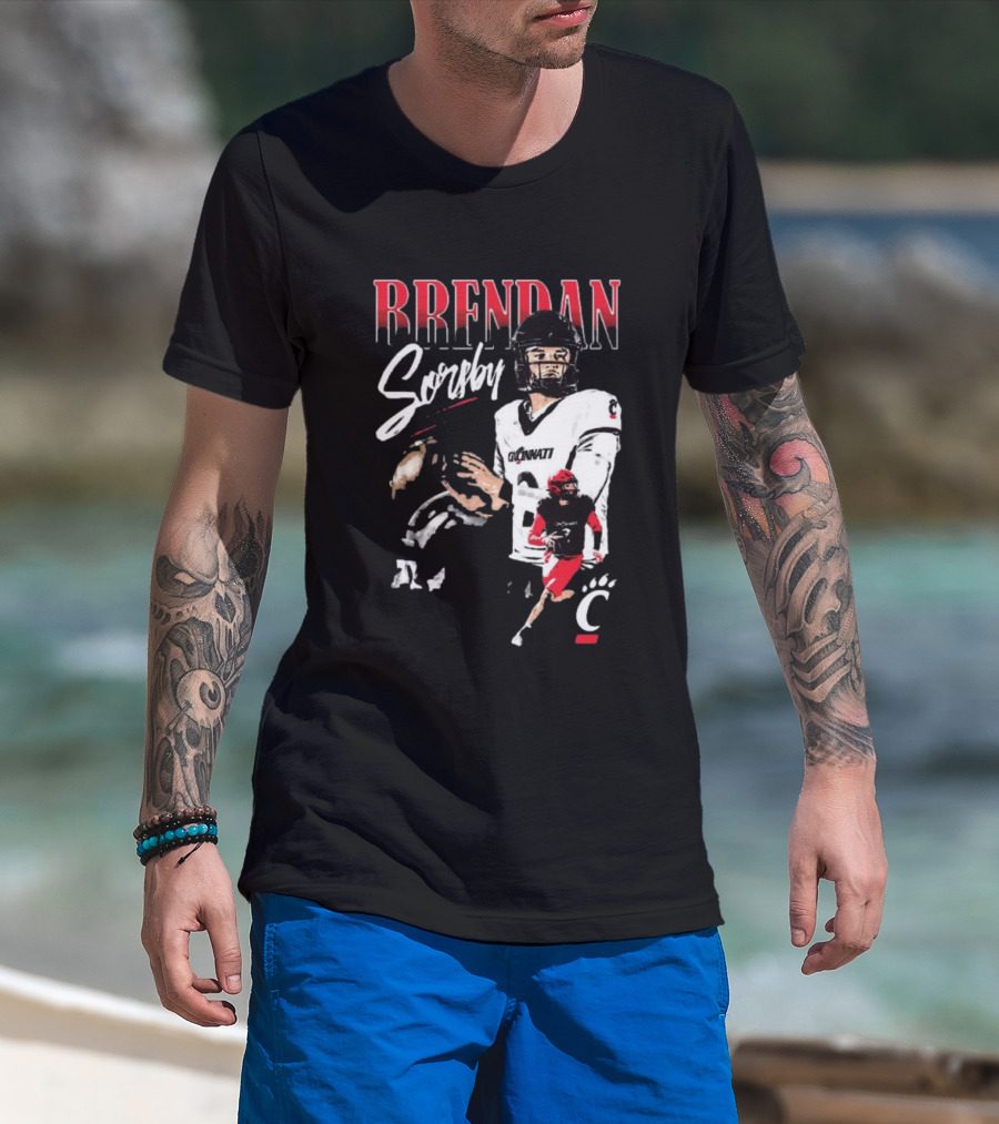 Brendan Sorsby Cincinnati Bearcats NCAA Football Player T-Shirt