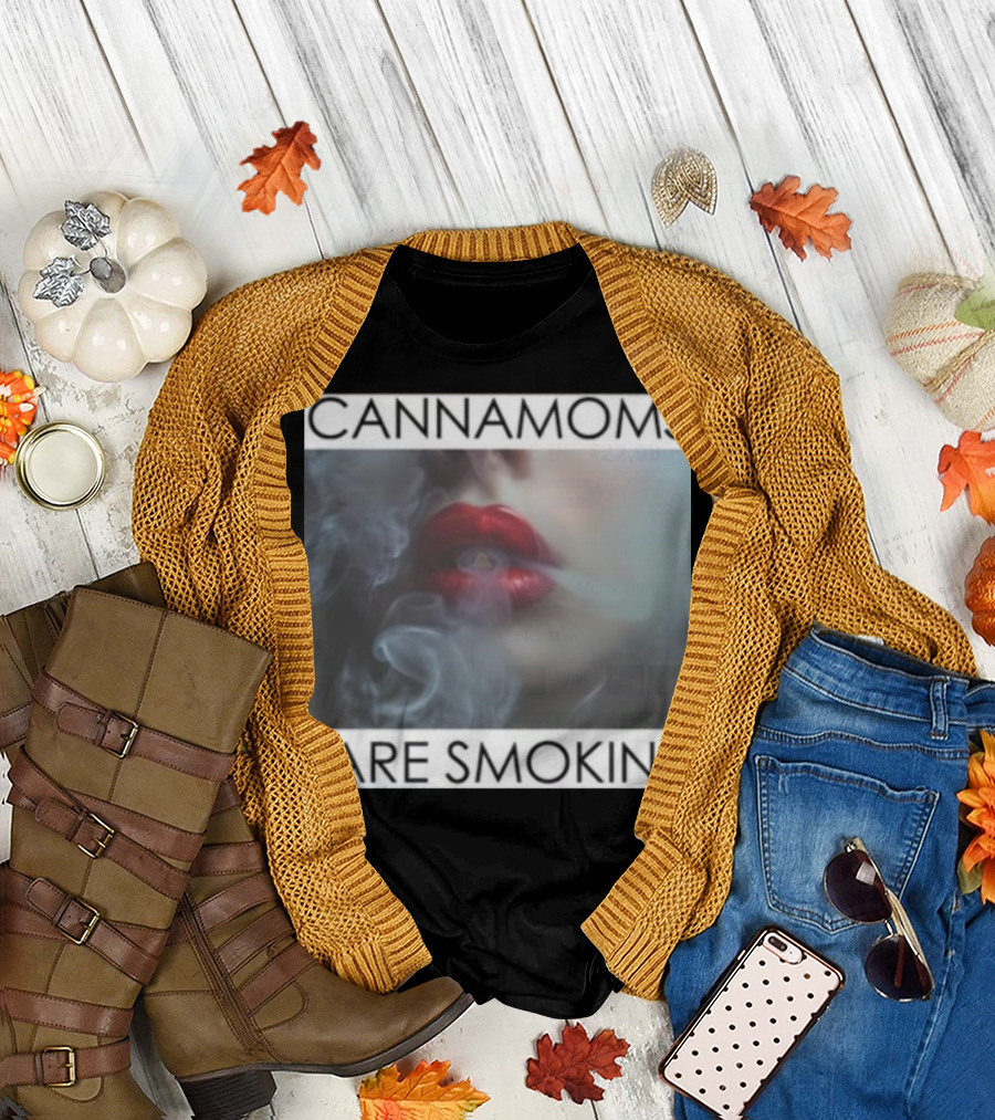 CannaMoms Are Smokin' Red Lips Smoke Image T-Shirt