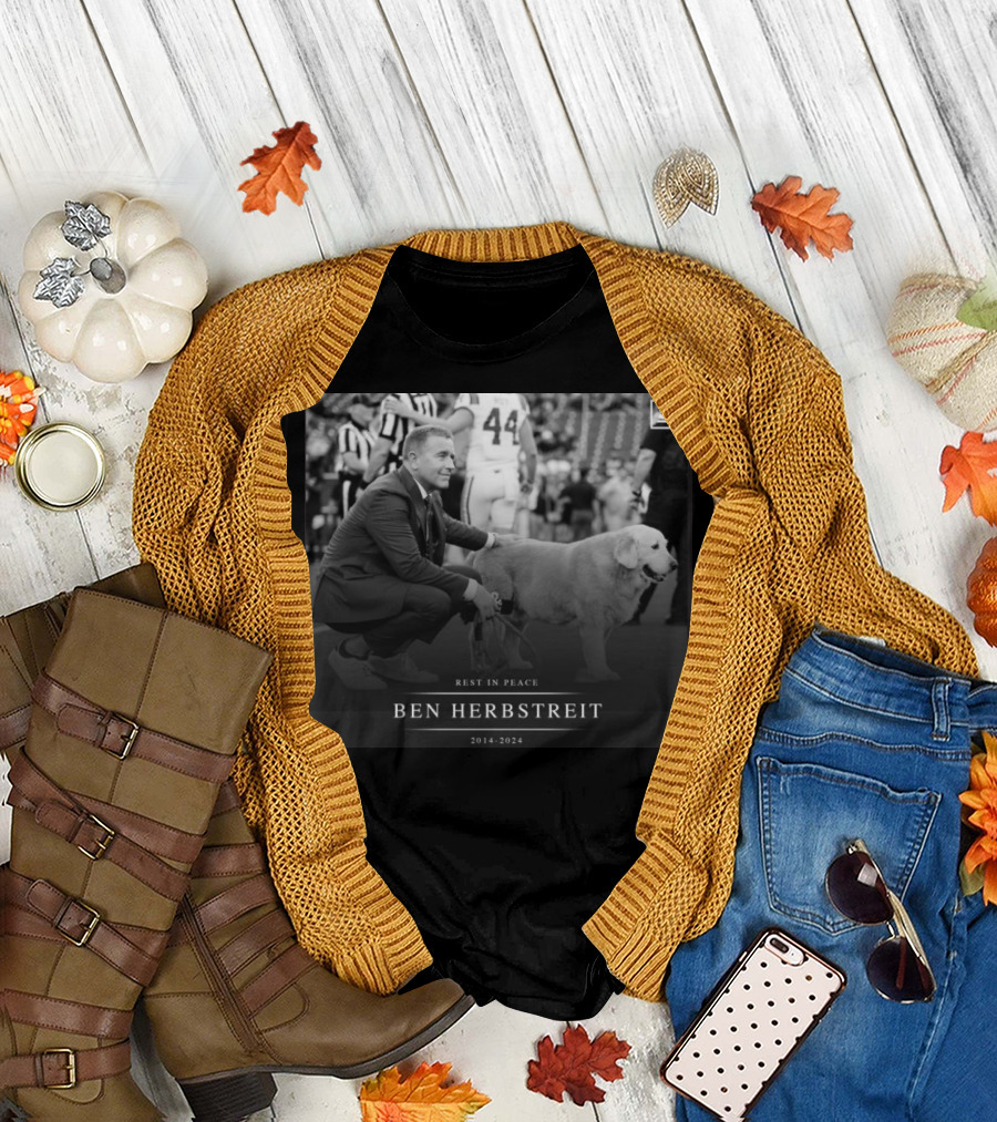 Rest In Peace Ben Herbstreit 2014-2024 Memorial with Football Field Background T-Shirt